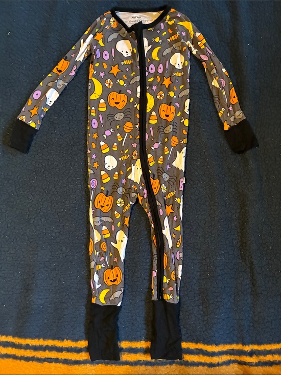 Little Sleepies Other - Little sleepies Halloween Ghost & Pumpkin Kids One-Piece Pajamas - Grey